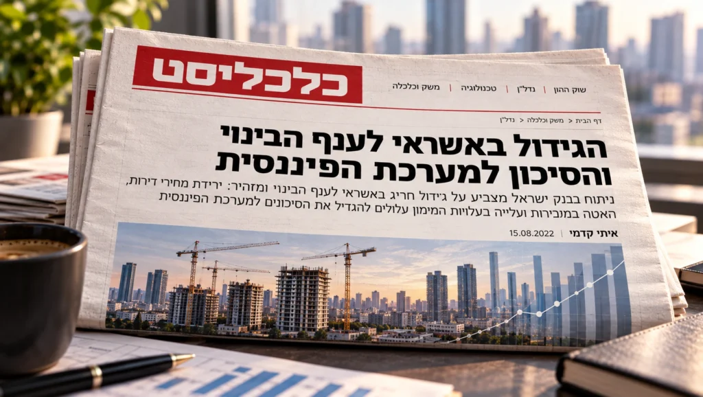 הגידול באשראי לענף הבינוי והסיכון למערכת הפיננסית